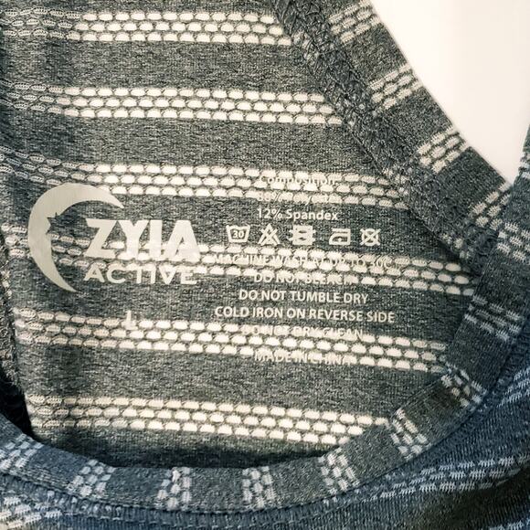 Zyia Active Gray Nimbus Split Open Back Athletic Tank Top Women's Large NWT - Picture 6 of 7